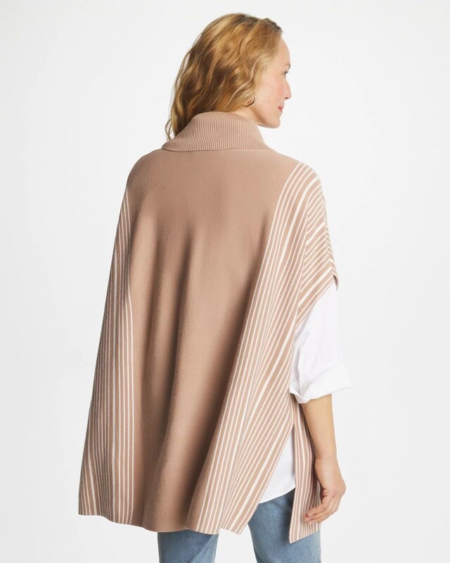 Turtleneck Sweater Poncho - image 3